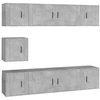 Image de vidaXL Ensemble d'armoires TV 7 pièces gris béton Bois composite