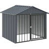 Image de vidaXL Niche pour chiens avec toit Noir 117x103x102 cm Acier galvanisé