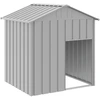 Image de vidaXL Niche pour chiens avec toit gris clair 117x103x123 cm Acier galvanisé