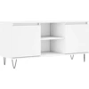 Image de vidaXL Armoire TV blanche 104x35x50 cm Bois composite