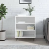 Image de vidaXL Sideboard blanc brillant 57x35x70 cm Bois composite