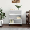 Image de vidaXL Sideboard blanc brillant 57x35x70 cm Bois composite