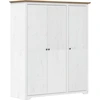 Image de vidaXL Armoire BODO blanche et brune 146x53,5x173 cm pin