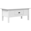 Image de vidaXL Table basse BODO Blanc 100x55x46 cm Pin massif