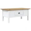 Image de vidaXL Table basse BODO blanche et brune 100x55x46 cm pin massif