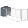 Image de vidaXL Niche pour chiens avec toit Anthracite 117x405x123 cm Acier galvanisé
