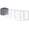 Image de vidaXL Niche pour chiens avec toit Anthracite 117x609x123 cm Acier galvanisé