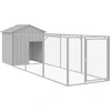 Image de vidaXL Niche pour chiens avec toit gris clair 117x405x123 cm Acier galvanisé