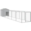 Image de vidaXL Niche pour chiens avec toit gris clair 117x609x123 cm Acier galvanisé