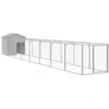 Image de vidaXL Niche pour chiens avec toit gris clair 117x813x123 cm Acier galvanisé