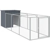 Image de vidaXL Niche pour chiens avec enclos Anthracite 110x405x110cm Acier galvanisé
