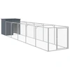 Image de vidaXL Niche pour chiens avec enclos Anthracite 110x609x110cm Acier galvanisé