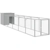 Image de vidaXL Niche pour chiens avec enclos gris clair 110x609x110 cm Acier galvanisé