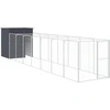 Image de vidaXL Niche pour chiens avec enclos Anthracite 165x863x181cm Acier galvanisé