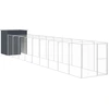 Image de vidaXL Niche pour chiens avec enclos Anthracite 165x1067x181 cm Acier galvanisé