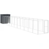 Image de vidaXL Niche pour chiens avec enclos Anthracite 165x1271x181 cm Acier galvanisé