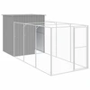 Image de vidaXL Niche pour chiens avec enclos Gris clair 165x455x181 cm Acier galvanisé