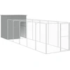 Image de vidaXL Niche pour chiens avec enclos Gris clair 165x659x181 cm Acier galvanisé