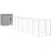 Image de vidaXL Niche pour chiens avec enclos Gris clair 165x1067x181cm Acier galvanisé