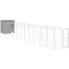 Image de vidaXL Niche pour chiens avec enclos Gris clair 165x1271x181cm Acier galvanisé