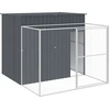Image de vidaXL Niche pour chiens avec enclos Anthracite 214x253x181cm Acier galvanisé