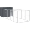 Image de vidaXL Niche pour chiens avec enclos Anthracite 214x661x181cm Acier galvanisé