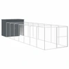 Image de vidaXL Niche pour chiens avec enclos Anthracite 214x865x181cm Acier galvanisé