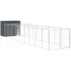 Image de vidaXL Niche pour chiens avec enclos Anthracite 214x1069x181 cm Acier galvanisé