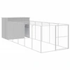 Image de vidaXL Niche pour chiens avec enclos Gris clair 214x661x181 cm Acier galvanisé