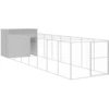 Image de vidaXL Niche pour chiens avec enclos Gris clair 214x865x181 cm Acier galvanisé
