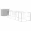 Image de vidaXL Niche pour chiens avec enclos Gris clair 214x1069x181cm Acier galvanisé