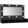 Image de vidaXL Armoire de toilette avec LED noir 90x31,5x62 cm