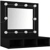 Image de vidaXL Armoire de toilette avec LED noir 60x31,5x62 cm