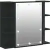 Image de vidaXL Armoire de toilette avec LED noir 70x16,5x60 cm