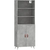 Image de vidaXL Highboard gris béton 69,5x34x180 cm Bois composite