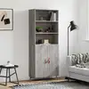 Image de vidaXL Highboard Gris Sonoma 69,5x34x180 cm Matériau dérivé du bois