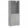 Image de vidaXL Highboard gris béton 69,5x34x180 cm Bois composite