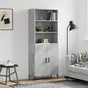 Image de vidaXL Highboard gris béton 69,5x34x180 cm Bois composite