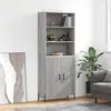 Image de vidaXL Highboard Gris Sonoma 69,5x34x180 cm Matériau dérivé du bois