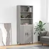 Image de vidaXL Highboard Gris Sonoma 69,5x34x180 cm Matériau dérivé du bois
