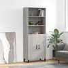 Image de vidaXL Highboard Gris Sonoma 69,5x34x180 cm Matériau dérivé du bois