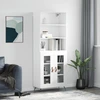 Image de vidaXL Highboard blanc 69,5x34x180 cm Bois composite