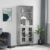 Image de vidaXL Highboard gris béton 69,5x34x180 cm Bois composite