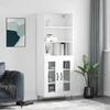 Image de vidaXL Highboard blanc 69,5x34x180 cm Bois composite
