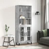 Image de vidaXL Highboard gris béton 69,5x34x180 cm Bois composite