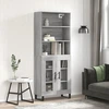 Image de vidaXL Highboard Gris Sonoma 69,5x34x180 cm Matériau dérivé du bois