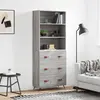 Image de vidaXL Highboard Gris Sonoma 69,5x34x180 cm Matériau dérivé du bois