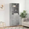 Image de vidaXL Highboard gris béton 69,5x34x180 cm Bois composite