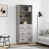 Image de vidaXL Highboard Gris Sonoma 69,5x34x180 cm Matériau dérivé du bois