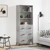 Image de vidaXL Highboard gris béton 69,5x34x180 cm Bois composite